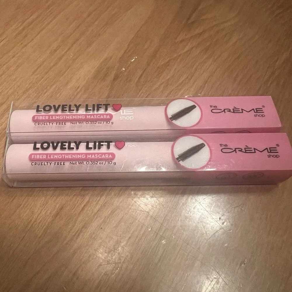 NEW The Crème Shop Lovely Lift Fiber Lengthening Mascara In Black - LOT‎ OF 2